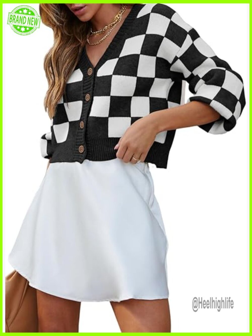 Cropped Cable Knit Cardigan V-Neck Button Down Long Sleeve - Picture 1 of 7